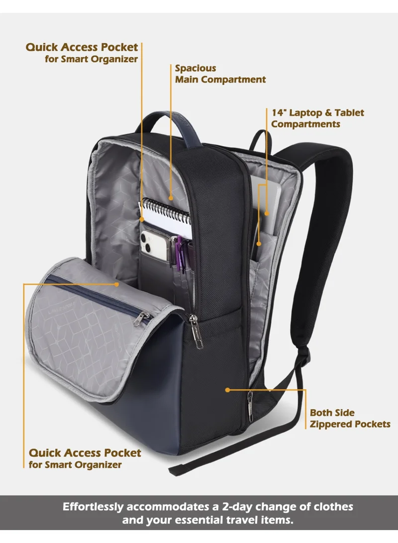 لافي حقيبة ظهر رياضية عصرية للابتوب  لتر متعددة الوظائف مع حزام عربة للرجال والنساء أسودكحلي